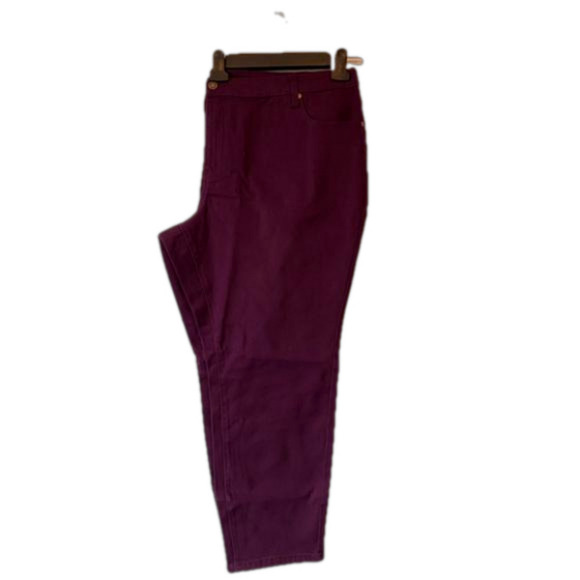 Woman Within 24WP 90's Spring Colorful Plum Sexy Tapered Leg Stretch Denim Jeans - Picture 1 of 8